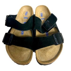 Birkenstock Women’s Arizona Sandals Black Suede Size 6 US